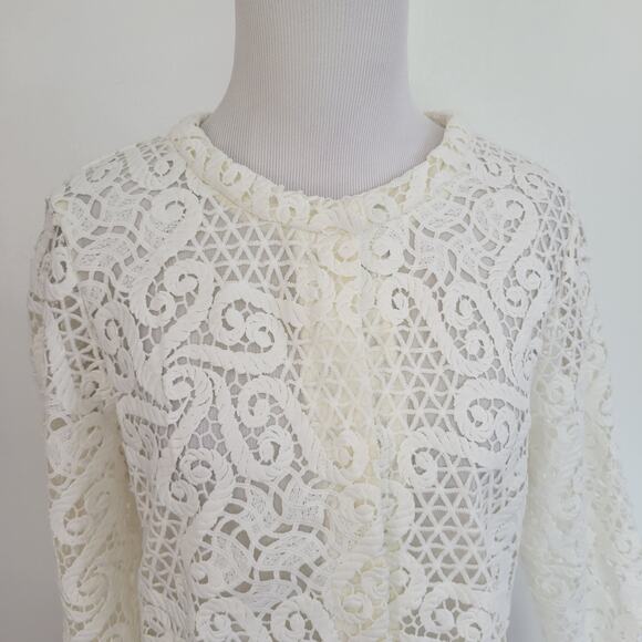 Yoana Baraschi Women Cottage White Lace Jacket Cropped Dainty Fairy 8 - Picture 4 of 14